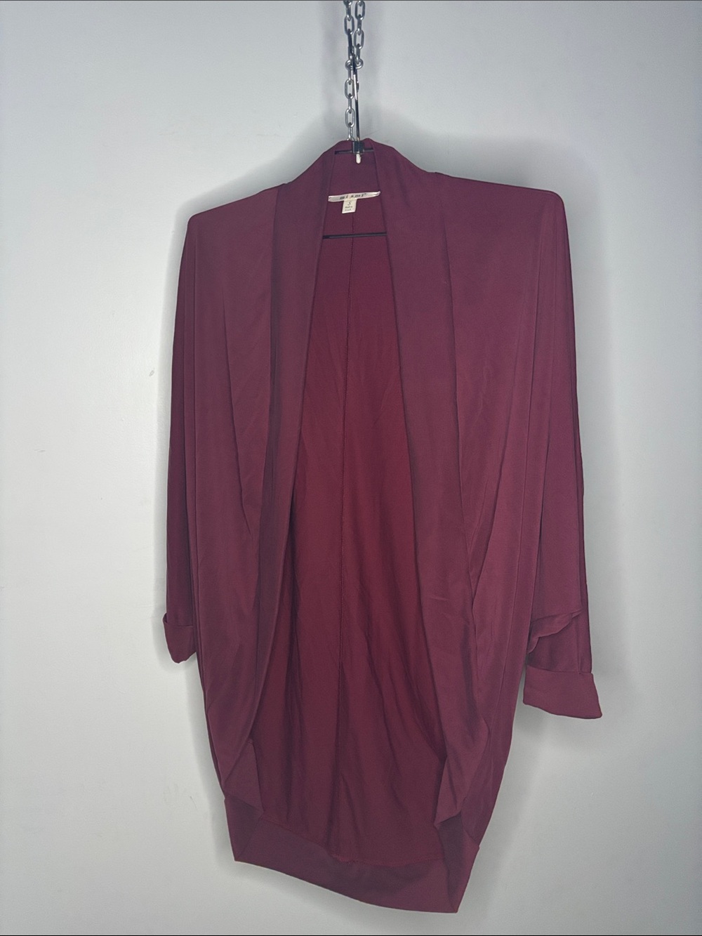 Francesca’s Miami Dolman Sleeve Cardigan Wine Made in USA